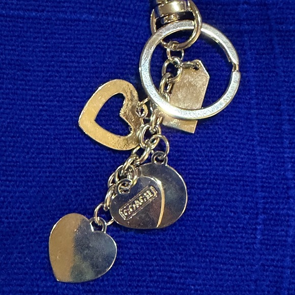 Orange and Gold Heart Charm Keychain. Charm says “Coach” - Picture 6 of 7